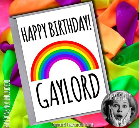 Happy Birthday Gaylord Card By Obscenity Cards