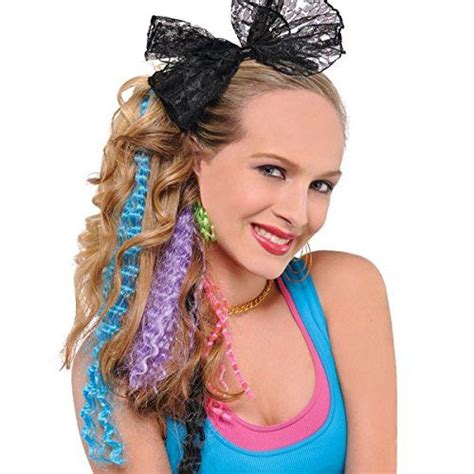 Amscan Awesome 80s Party Assorted Color Crimped Hair Extensions 5 Piece Multi Color 166 X 45