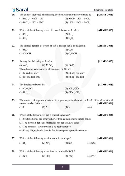 Chemical Bonding Neet Previous Year Questions With Complete Solutions