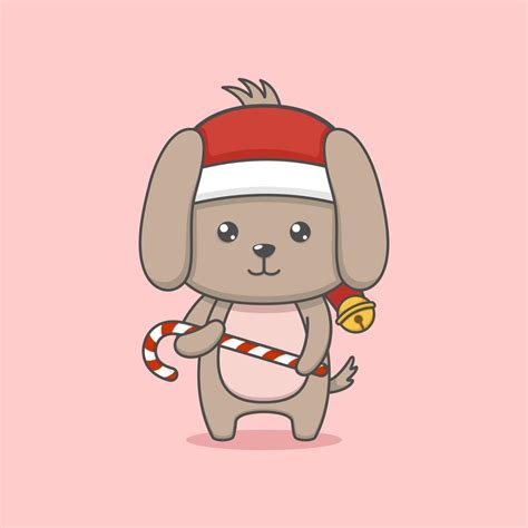 Cute Cartoon Christmas Puppy Dog 4306074 Vector Art At Vecteezy