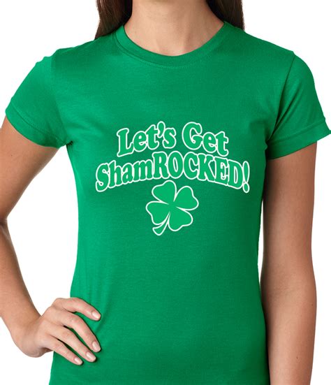 Lets Get Shamrocked Funny Irish Ladies T Shirt Bewild