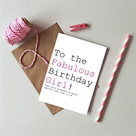 Female Birthday Card Fabulous Girl Birthday Card Modern Etsy Uk