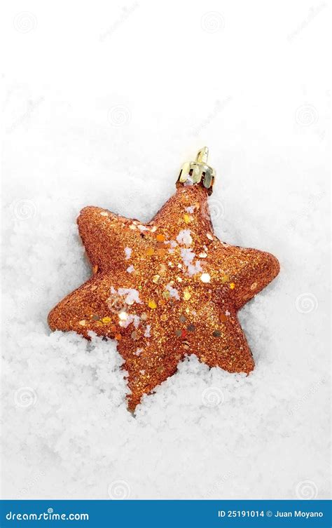 Christmas Star On The Snow Stock Photo Image Of Ornament 25191014