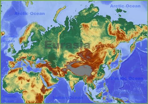 Physical Map Of Eurasia Physical Map Map World Geography