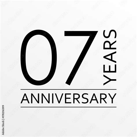 7 Years Anniversary Emblem Anniversary Icon Or Label 7 Years