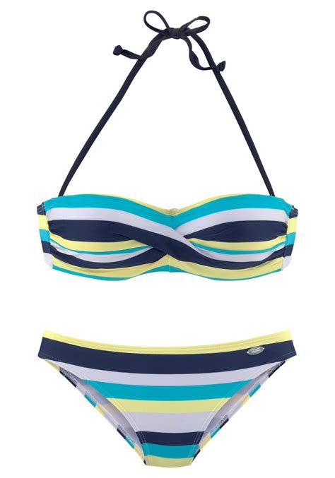 Venice Beach Bandeau Bikini Mit Streifen Preise Vergleichen