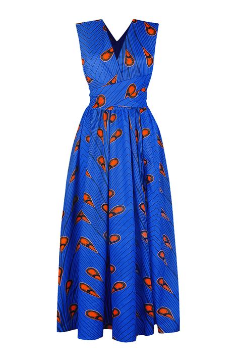 Wholesale Push It Production Cheap Royal Blue Print African Style Maxi