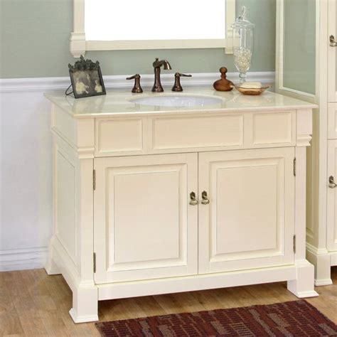 Cream bathroom vanities with tops. Bellaterra 42" Single Sink Bathroom Vanity - Cream White ...