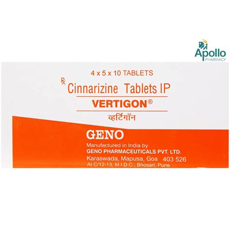 Vertigon Tablet 10s Price Uses Side Effects Composition Apollo