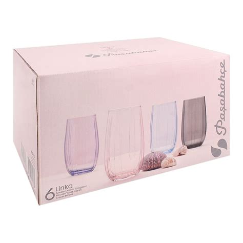 Purchase Pasabahce Linka Tumbler Glass Set 6 Pieces Pink 420415 24