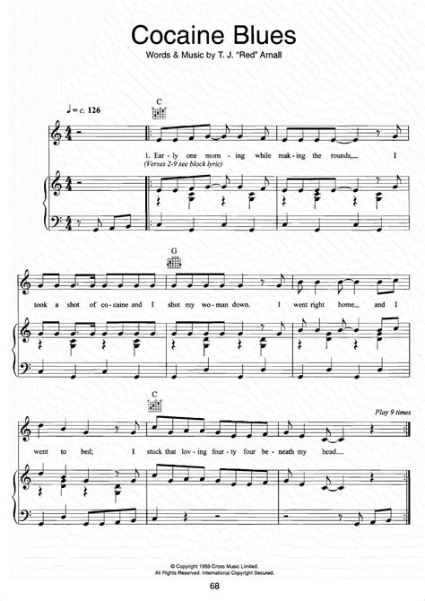 Johnny Cash-Cocaine Blues Sheet Music pdf, - Free Score Download ★