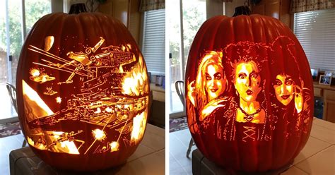 Artist Creates Detailed Pop Culture Inspired Pumpin Carving Designs