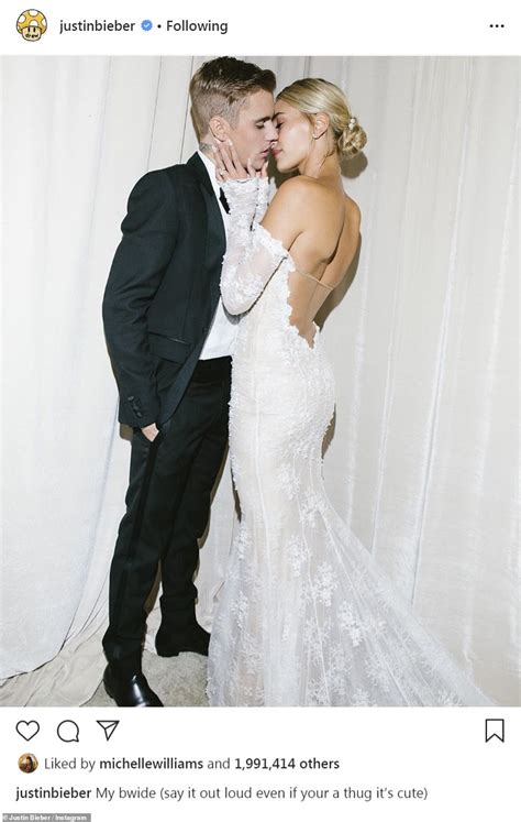 Hailey Bieber Shares Wedding Photos Showing Pearl Encrusted Dress Daily Mail Online