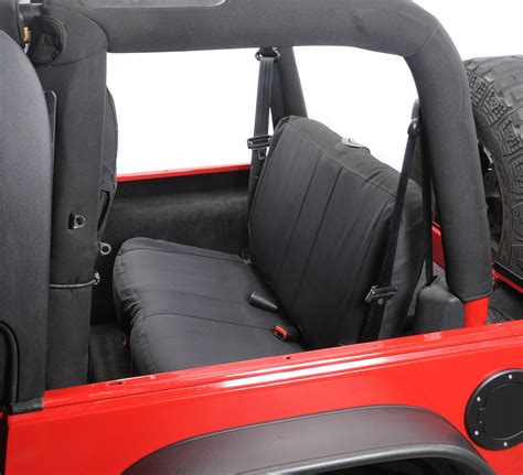 Mopar Jeep Logo Rear Seat Cover In Black For 03 06 Jeep Wrangler Tj