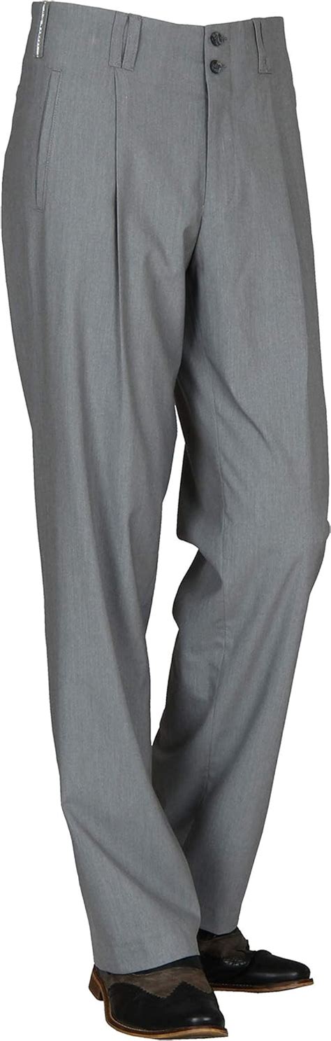 Pleat Front Trousers Men In Grey Vintage Mens Trousers With Straight