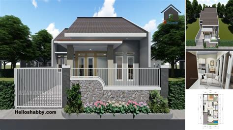 Desain Rumah Modern Terbaru 8 x 12 M, dengan 3 Kamar Tidur dan Kolam