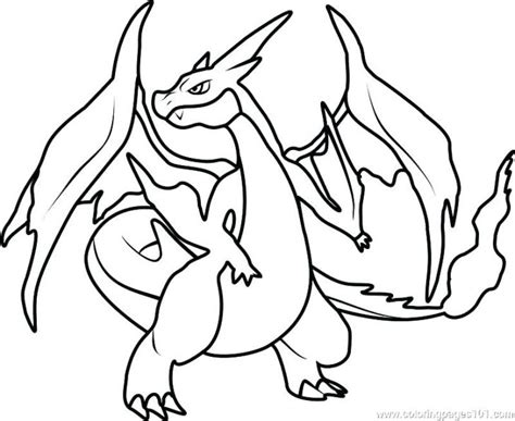 Mega pokemon coloring pages mega charizard. Charizard X Drawing | Free download on ClipArtMag