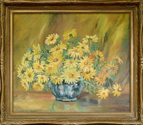 Lois Cunningham Yellow Daisies Still Life Painting For Sale At 1stdibs