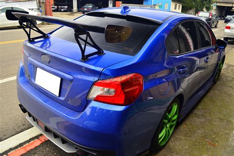 Unpainted V Type Rear Roof Spoiler Wing For Subaru Wrx Sti Sedan Sport