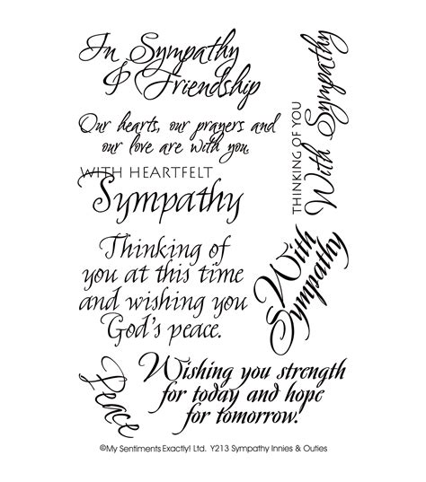 These bereavement verses are included here to help you with that so difficult to write condolence more sympathy cards verses to help you write the words in your bereavement cards. My Sentiments Exactly Clear Stamps 4"X6" Sheet-Sympathy ...