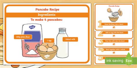 Pancake Recipe Sheets Teacher Made Twinkl