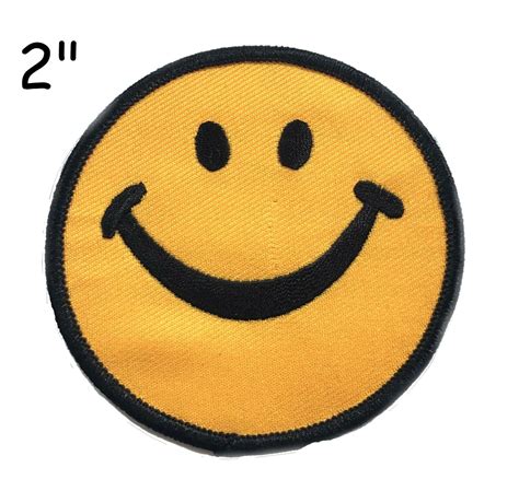 Large Smiley Face Emoji Yellow Emoticon Iron On Appliqueembroidered