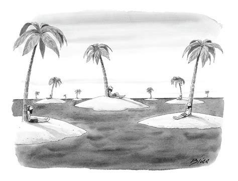 Many Desert Islands Drawing By Harry Bliss Pixels