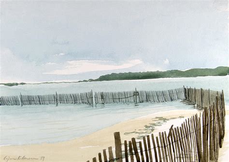 Beach Fence Painting By Lynn Hansen Fine Art America