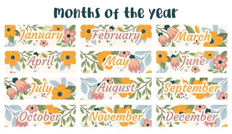 Months Of The Year Printable Free Printable Templates