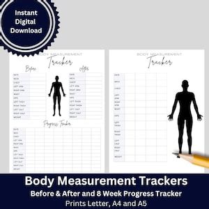 Body Measurement Tracker Printable Body Measurement Chart Etsy