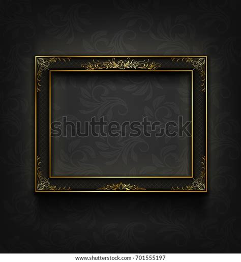 Vintage Gold Black Picture Frame On Stock Vector Royalty Free