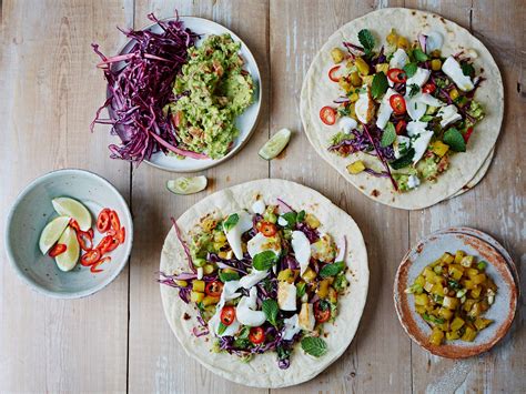 Homemade tacos loaded with a quick pickle, chargrilled veg. Jamie's Friday Night Feast Cookbook: Recipes from fish ...