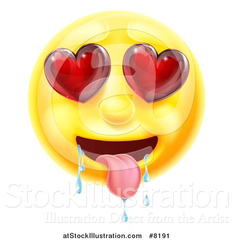 Vector Illustration Of A 3d Lusting Yellow Male Smiley Emoji Emoticon
