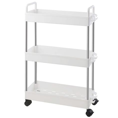 buy ronlap 3 tier slim rolling storage cart skinny rolling cart with wheels slide out storage