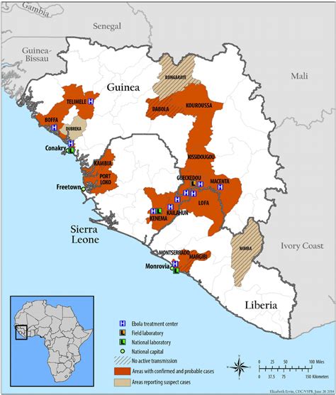 Map Of The Three Countries Guinea Liberia And Sierra Leone Involved