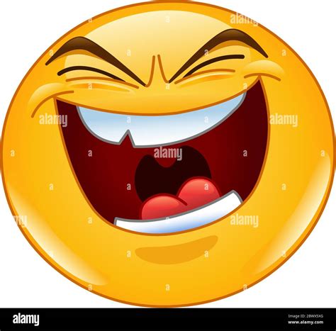 Emoticon With Evil Laugh Stock Vector Image And Art Alamy