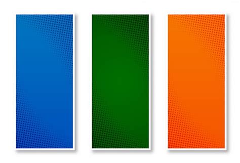 Free Vector Abstract Halftone Colorful Vertical Banner Background Set