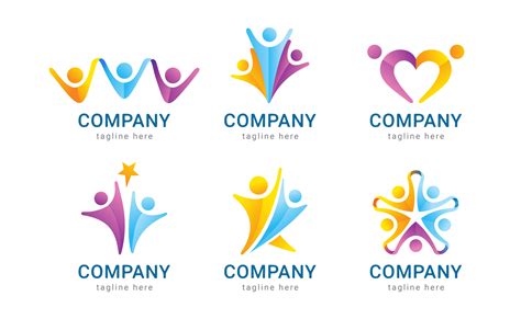 Set Of Human Logo With Team Work Concept 1397525 Vector Art At Vecteezy