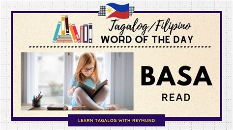 Basa Tagalogfilipino Word Of The Day Learn Tagalog Youtube