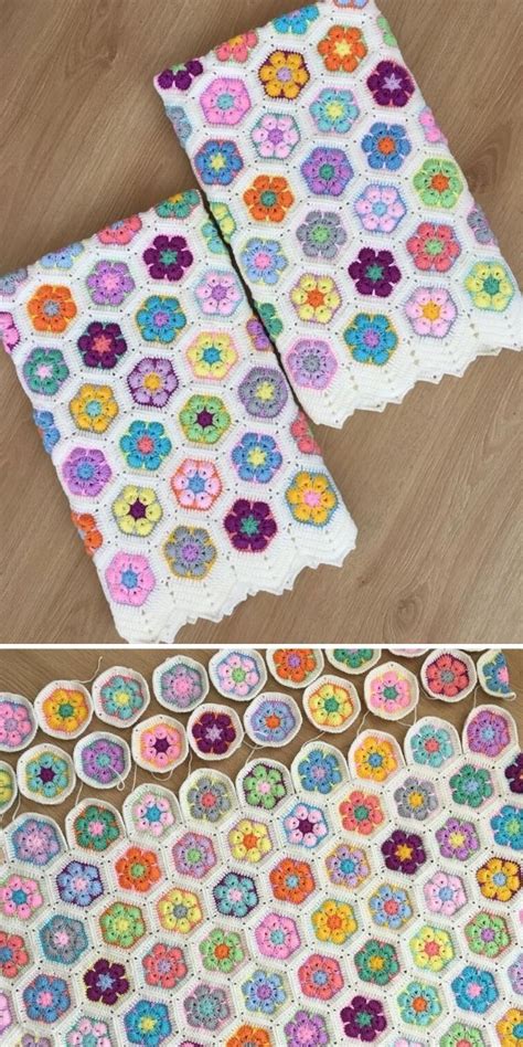 crochet african flower blankets free pattern and video tutorial