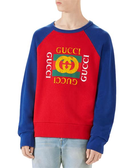 Gucci Logo Front Crewneck Sweatshirt Neiman Marcus
