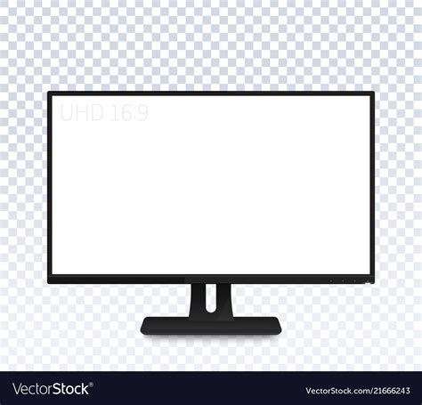 Computer Monitor Mockup Realistic Display Vector Image