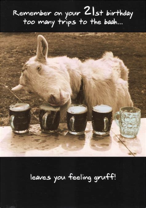 Funny Goat Birthday Cards Funny 21st Birthday Greeting Card Goat Too