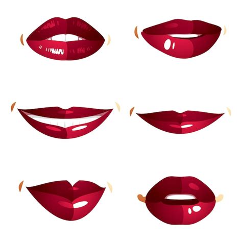 free vector beautiful lips set