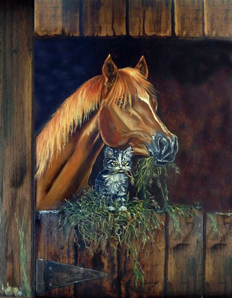 Barn Buddies Kitten And Horse Painting By Eileen Herb Witte Fine Art