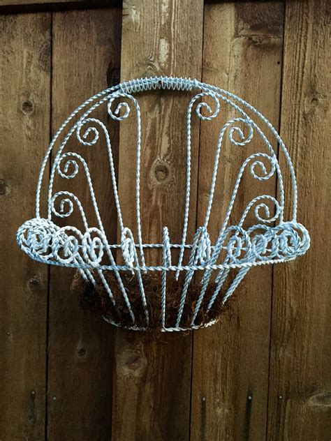 Hanging Twisted Wrought Iron Flower Basket By Mamacarols On Etsy