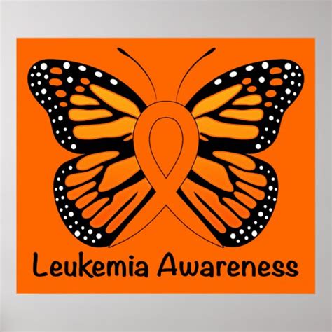 Leukemia Butterfly Awareness Ribbon Poster