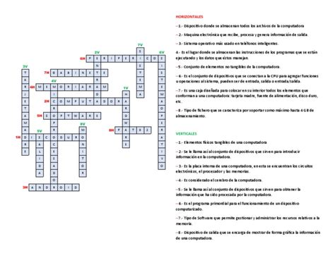 Crucigrama Pdf Hardware De La Computadora Ingenieria Eléctrica