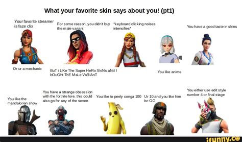 What Your Favorite Skin Says About You Pt Your Favorite Streamer For