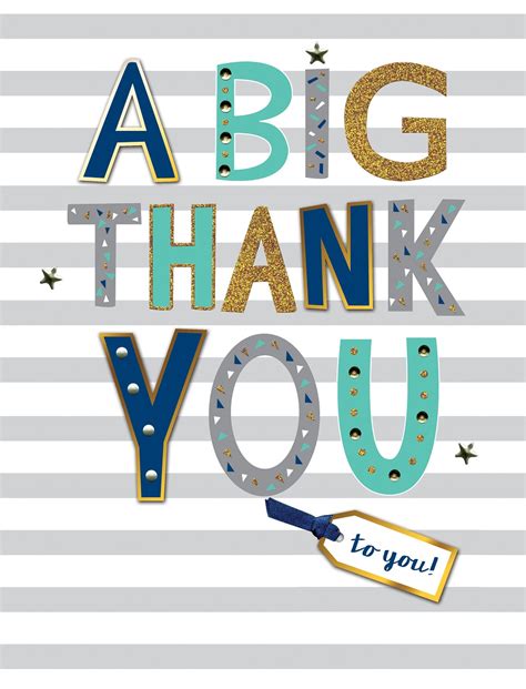 A Big Thank You To You Gigantic Greeting Card A4 Sized Cards Cards